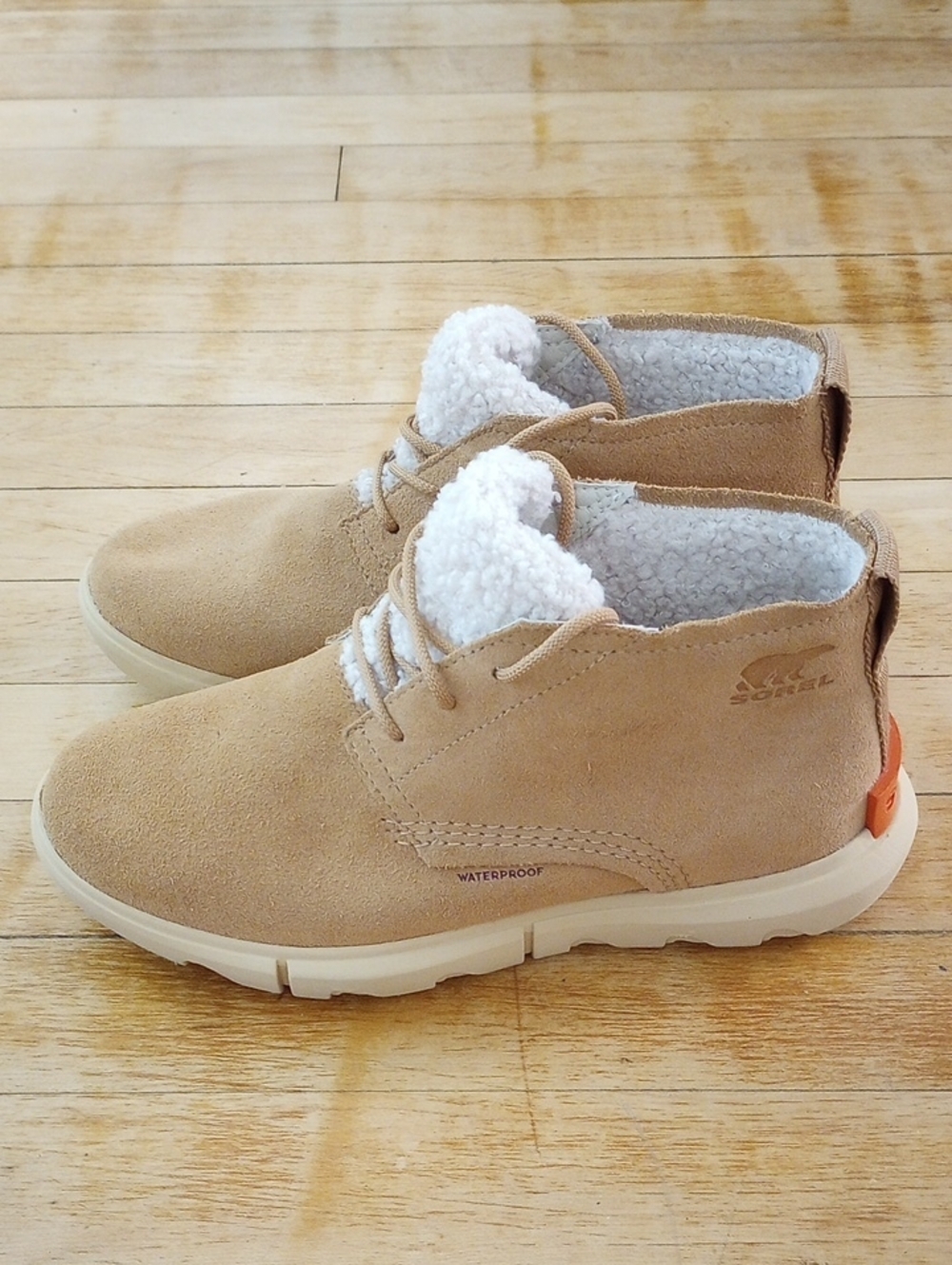 Sorel Tan Suede Tawny Buff Explorer Waterproof Drift Boots Fur Lining Size 8